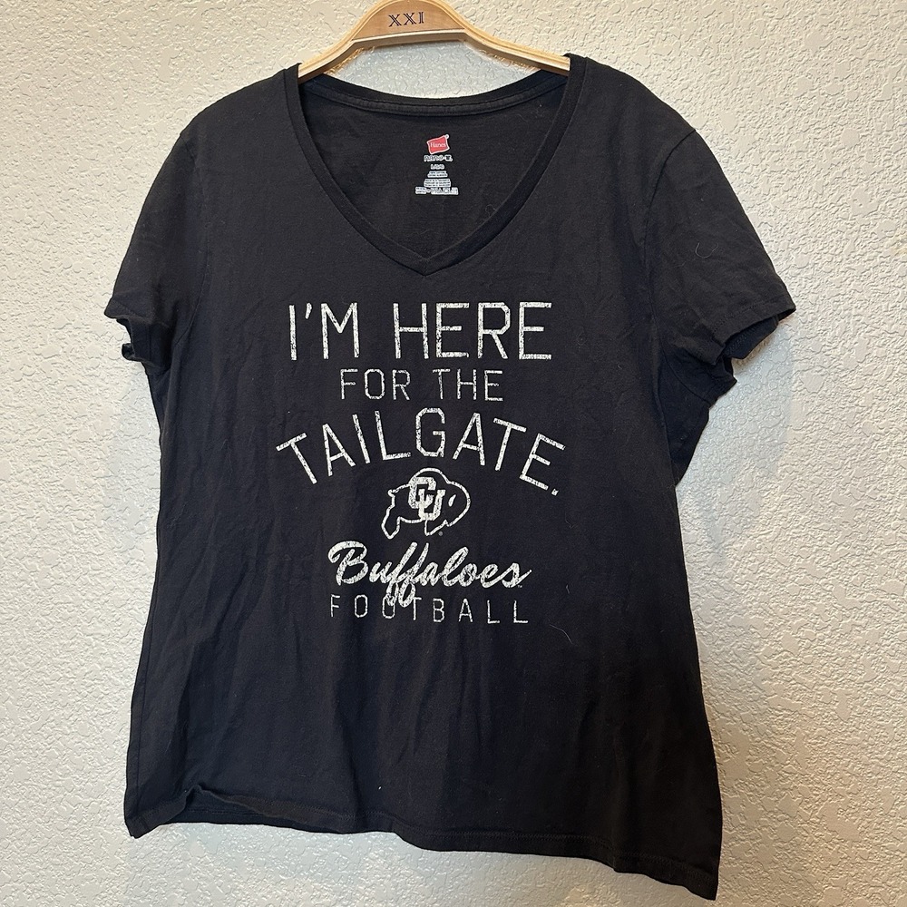 University‎ Of Colorado Buffaloes Womens T-shirt Tailgating Large Black